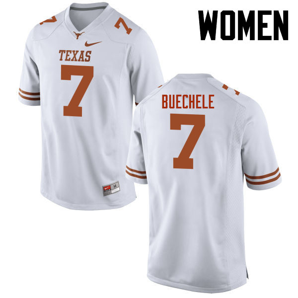 Women #7 Shane Buechele Texas Longhorns College Football Jerseys-White